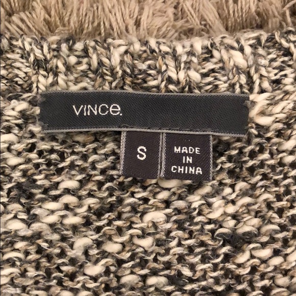 Vince.  Linen Blend Short Sleeve Cropped Sweater - Picture 5 of 7